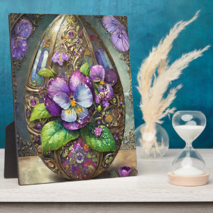 Blühende Vögel Foot Violets Wildblumen Ostereier Fotoplatte