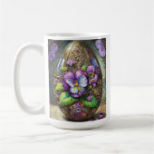 Blühende Vögel Foot Violets Wildblumen Ostereier Kaffeetasse (Links)