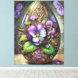 Blühende Vögel Foot Violets Wildblumen Ostereier Leinwanddruck