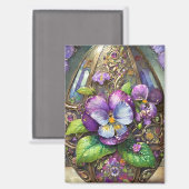 Blühende Vögel Foot Violets Wildblumen Ostereier Magnet (Vorderseite/Rückseite)