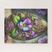 Blühende Vögel Foot Violets Wildblumen Ostereier Puzzle (Horizontal)