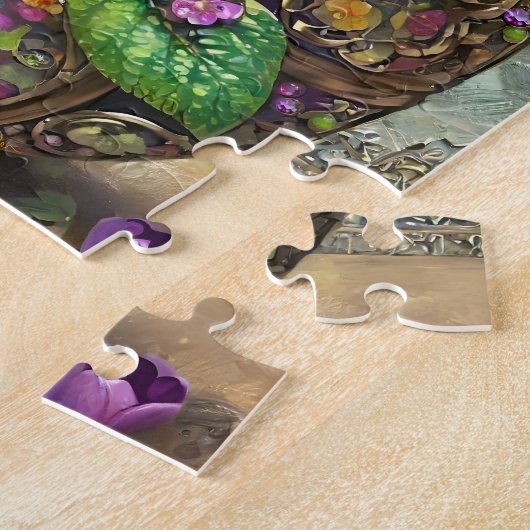 Blühende Vögel Foot Violets Wildblumen Ostereier Puzzle (Seite)