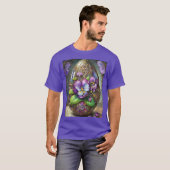 Blühende Vögel Foot Violets Wildblumen Ostereier T-Shirt (Vorne ganz)