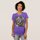 Blühende Vögel Foot Violets Wildblumen Ostereier T-Shirt (Vorne ganz)