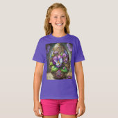 Blühende Vögel Foot Violets Wildblumen Ostereier T-Shirt (Vorne ganz)