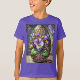 Blühende Vögel Foot Violets Wildblumen Ostereier T-Shirt