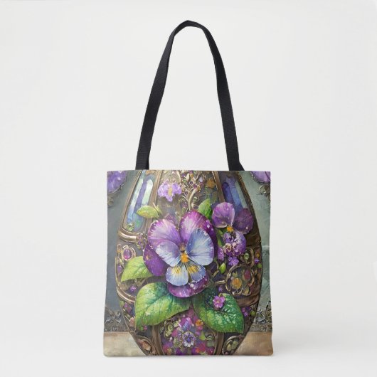 Blühende Vögel Foot Violets Wildblumen Ostereier Tasche (Vorderseite)