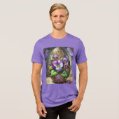 Blühende Vögel Foot Violets Wildblumen Ostereier Tri-Blend Shirt (Vorderseite voll)