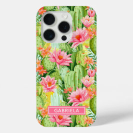 Blühende Wasserfarbe-Kakteen personalisiert Case-Mate iPhone Hülle