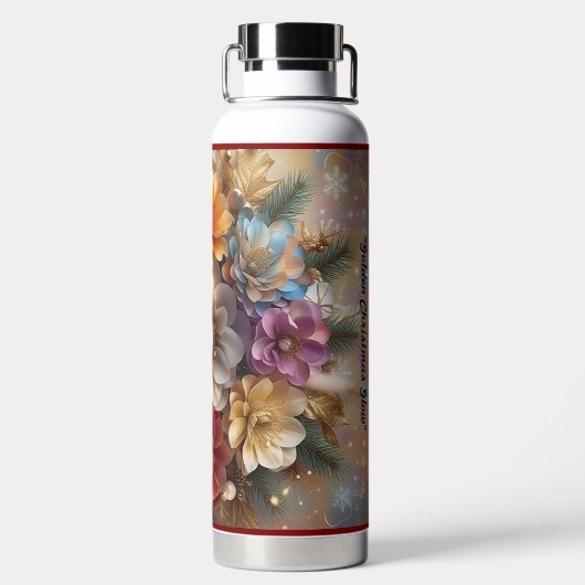 "Blühende Weihnachtsjubelung" Trinkflasche (Rückseite)