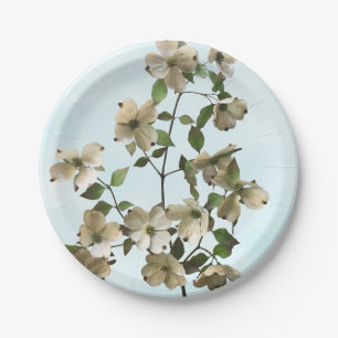 Blühende weiße Dogwood-Blume Pappteller
