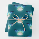 Blühende weiße Schmetterlinge Geburtstag Geschenkpapier Set (Beispiel)