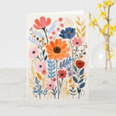 Blühende, welkende, geklappte Blume Karte (Gelbe Blume)