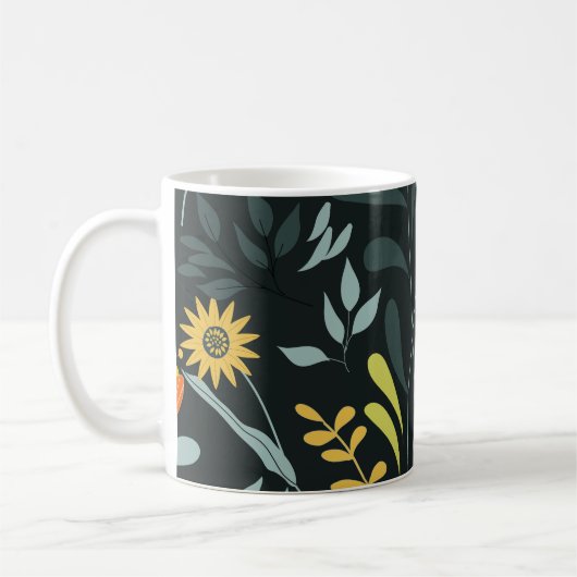 Blühende Wiese Trendy Seamless Design Kaffeetasse (Links)