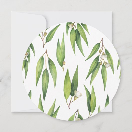 Blühende Wild-Wreath-Hochzeit retten das Datum Einladung (Rückseite)