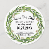 Blühende Wild-Wreath-Hochzeit retten das Datum