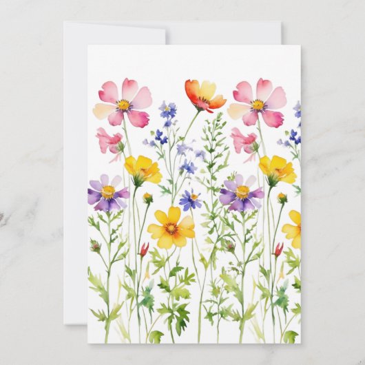 Blühende Wildblume Kinderdusche Einladung (Rückseite)