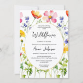 Blühende Wildblume Kinderdusche Einladung (Vorderseite)