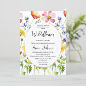 Blühende Wildblume Kinderdusche Einladung (Stehend Vorderseite)