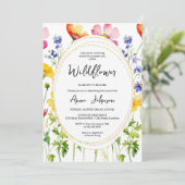 Blühende Wildblume Kinderdusche Einladung (Stehend Vorderseite)