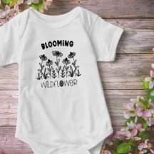 Blühende Wildblume Schwarz-weiß Matching Mommy Me