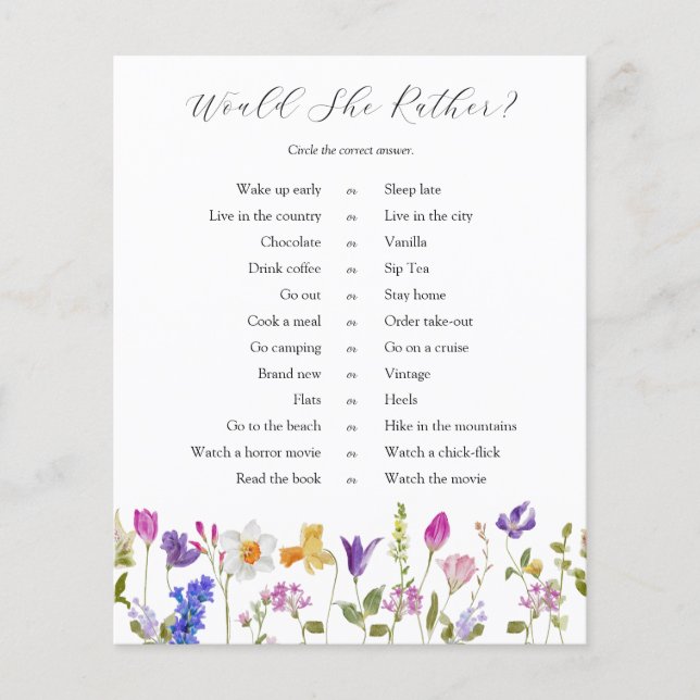 Blühende Wildblume würde sie eher spielen (Vorderseite)