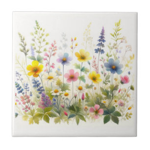 Blühende Wildblumen Blumen Keramikfliese