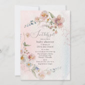 Blühende Wildblumen Kinderdusche Einladung (Vorderseite)