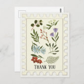 Blühende Winterbotanicals Danke Postcard Postkarte (Vorne/Hinten)