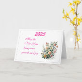 Blühende Wünsche für 2025 Gedeckte Grußkarte Karte (Gelbe Blume)