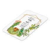 Blühende Wüstenkaktus Geometrische Hochzeit Magnet (Linke Seite)