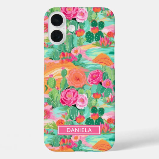 Blühende Wüstenkaktusse Personalisiert Case-Mate iPhone Hülle (Rückseite)