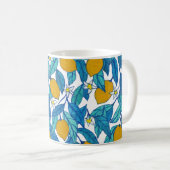 Blühende Zitrone: Aquarellblütendesign. Kaffeetasse (VorderseiteRechts)