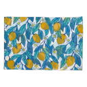 Blühende Zitrone: Aquarellblütendesign. Kissenbezug (Rückseite)