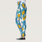 Blühende Zitrone: Aquarellblütendesign. Leggings (Links)