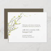 Blühende Zweige Hochzeitsempfangskarte - Limon Einladung (Vorne/Hinten)