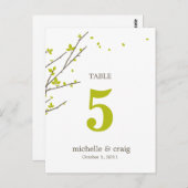 Blühende Zweige Hochzeitskarte der Tischnummer (Vorne/Hinten)