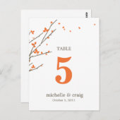 Blühende Zweige Hochzeitskarte der Tischnummer (Vorne/Hinten)