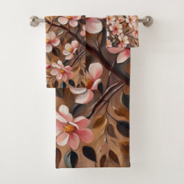 Blühende Zweigstelle 3 Badetücher Badhandtuch Set