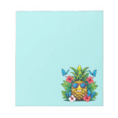 Blühender Ananas-Schmetterling-Hibiskus Notizblock (Vorderseite)