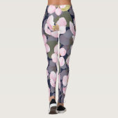 Blühender Apfel: Dunkelblaue Wasserfarbe Leggings (Rückseite)
