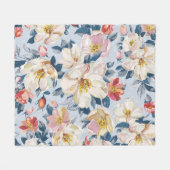 Blühender Apfelbaum, elegantes Muster. Fleecedecke (Vorderseite (Horizontal))