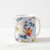 Blühender Apfelbaum, elegantes Muster. Kaffeetasse (VorderseiteRechts)
