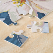 Blühender Apfelbaum, elegantes Muster. Puzzle (Seite)