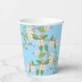 Blühender Apfelbaum Zweig Sky Blau Pappbecher (Rückseite)
