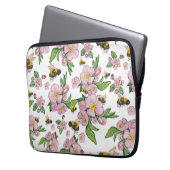 Blühender Apfelgarten mit Bienen-Aquarell Laptopschutzhülle (Vorderseite Links)