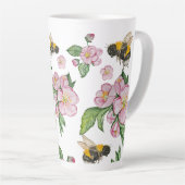 Blühender Apfelgarten mit Bienen-Aquarell Milchtasse (Rechte Ecke)