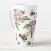 Blühender Apfelgarten mit Bienen-Aquarell Milchtasse (Linke Ecke)