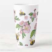 Blühender Apfelgarten mit Bienen-Aquarell Milchtasse (Vorderseite)