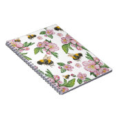 Blühender Apfelgarten mit Bienen-Aquarell Notizblock (Rechte Seite)